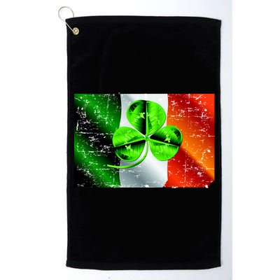 Vintage Irish Flag of Ireland Clover St. Patrick's Day Platinum Collection Golf Towel