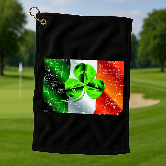 Vintage Irish Flag of Ireland Clover St. Patrick's Day Golf Towel