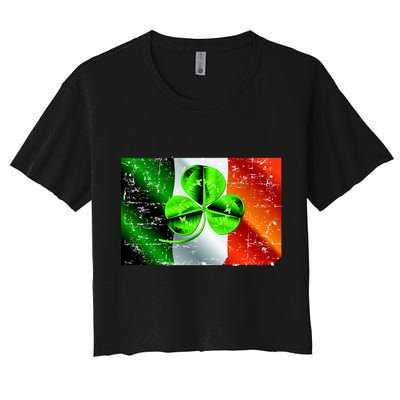 Vintage Irish Flag of Ireland Clover St. Patrick's Day Crop Top