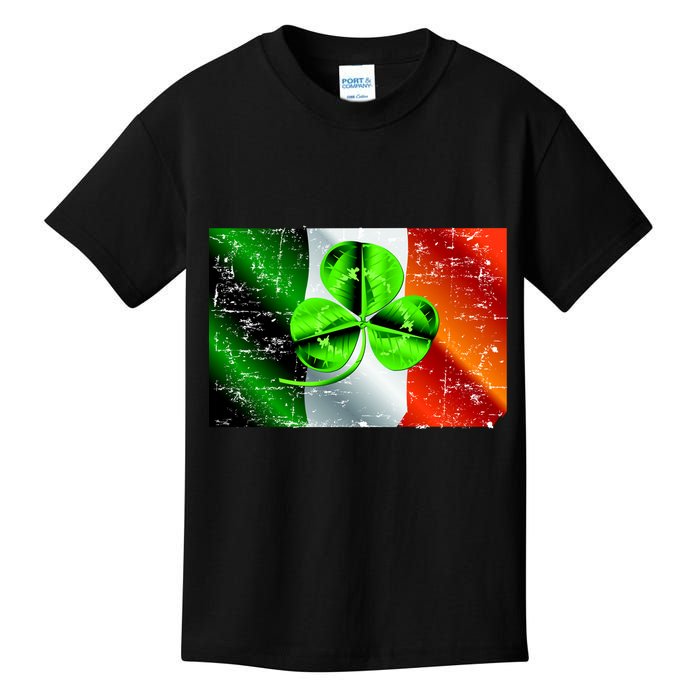 Vintage Irish Flag of Ireland Clover St. Patrick's Day Kids T-Shirt