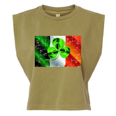 Vintage Irish Flag of Ireland Clover St. Patrick's Day Garment-Dyed Women's Muscle Tee