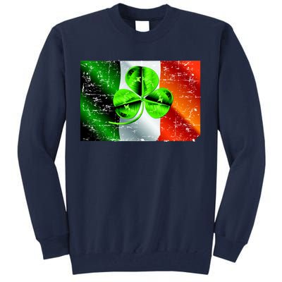 Vintage Irish Flag of Ireland Clover St. Patrick's Day Tall Sweatshirt