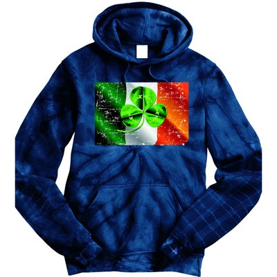 Vintage Irish Flag of Ireland Clover St. Patrick's Day Tie Dye Hoodie