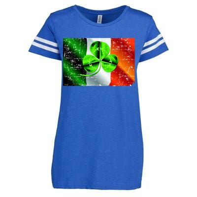 Vintage Irish Flag of Ireland Clover St. Patrick's Day Enza Ladies Jersey Football T-Shirt