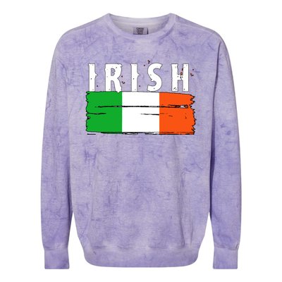 Vintage Irish Ireland Flag Colorblast Crewneck Sweatshirt