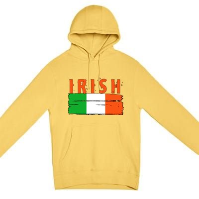 Vintage Irish Ireland Flag Premium Pullover Hoodie