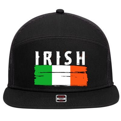 Vintage Irish Ireland Flag 7 Panel Mesh Trucker Snapback Hat