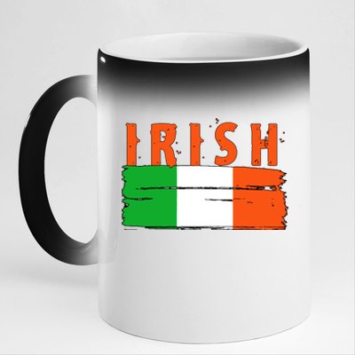 Vintage Irish Ireland Flag 11oz Black Color Changing Mug