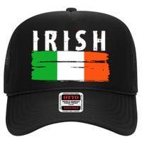 Vintage Irish Ireland Flag High Crown Mesh Back Trucker Hat