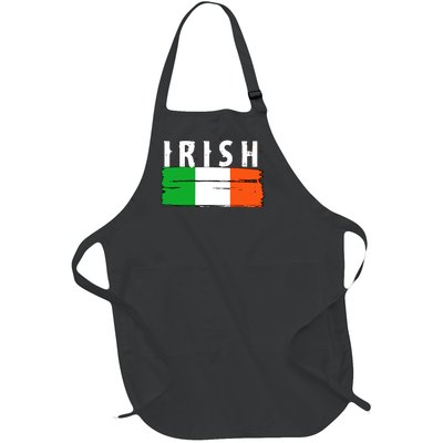 Vintage Irish Ireland Flag Full-Length Apron With Pockets