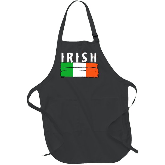 Vintage Irish Ireland Flag Full-Length Apron With Pockets