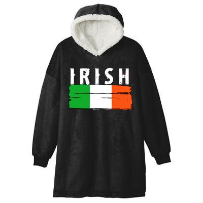 Vintage Irish Ireland Flag Hooded Wearable Blanket