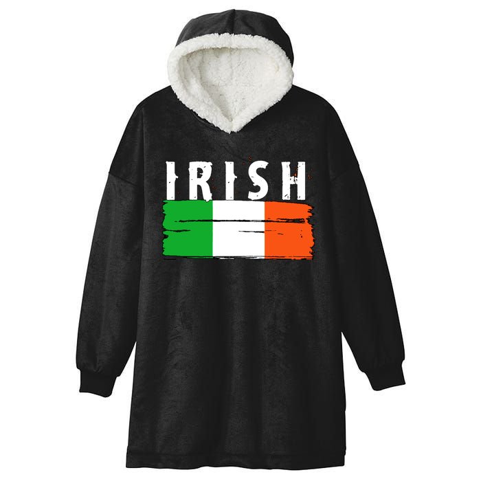 Vintage Irish Ireland Flag Hooded Wearable Blanket