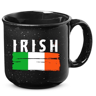 Vintage Irish Ireland Flag 15oz Campfire Ceramic Mug