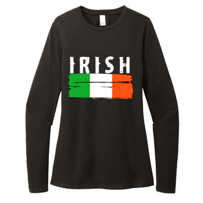 Vintage Irish Ireland Flag Womens CVC Long Sleeve Shirt