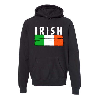 Vintage Irish Ireland Flag Premium Hoodie