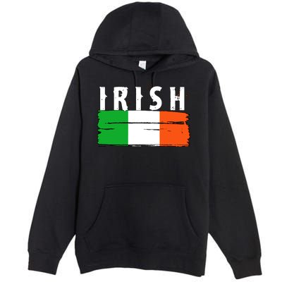 Vintage Irish Ireland Flag Premium Pullover Hoodie