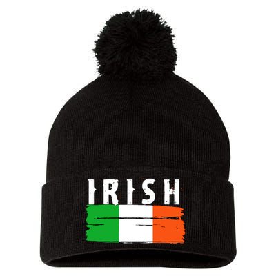 Vintage Irish Ireland Flag Pom Pom 12in Knit Beanie