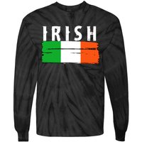 Vintage Irish Ireland Flag Tie-Dye Long Sleeve Shirt