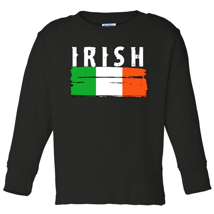 Vintage Irish Ireland Flag Toddler Long Sleeve Shirt