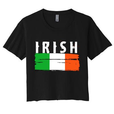 Vintage Irish Ireland Flag Crop Top