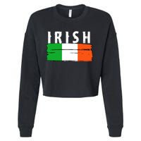 Vintage Irish Ireland Flag Cropped Pullover Crew