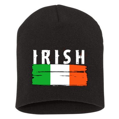 Vintage Irish Ireland Flag Short Acrylic Beanie