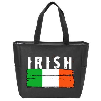 Vintage Irish Ireland Flag Zip Tote Bag