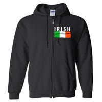 Vintage Irish Ireland Flag Full Zip Hoodie