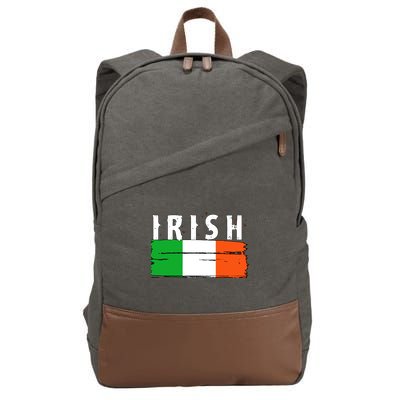Vintage Irish Ireland Flag Cotton Canvas Backpack