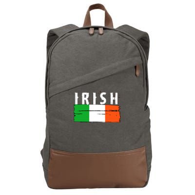 Vintage Irish Ireland Flag Cotton Canvas Backpack