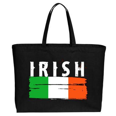 Vintage Irish Ireland Flag Cotton Canvas Jumbo Tote