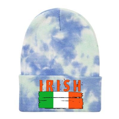 Vintage Irish Ireland Flag Tie Dye 12in Knit Beanie