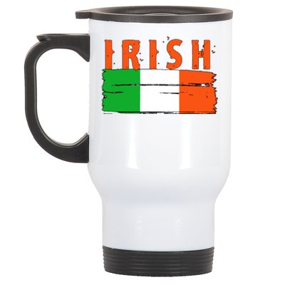 Vintage Irish Ireland Flag Stainless Steel Travel Mug