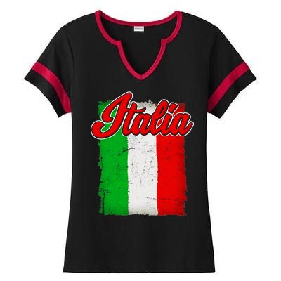 Vintage Italia Flag Ladies Halftime Notch Neck Tee