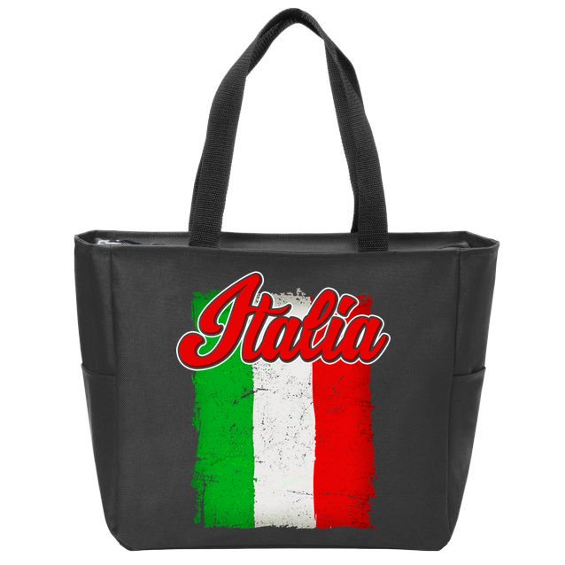 Vintage Italia Flag Zip Tote Bag