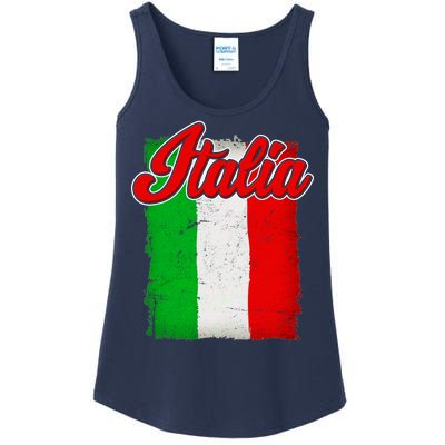 Vintage Italia Flag Ladies Essential Tank