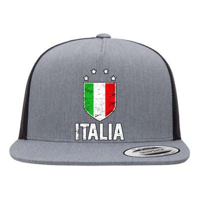 Vintage Italia Shield Crest Flat Bill Trucker Hat