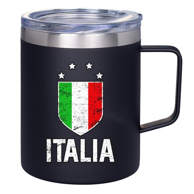 Vintage Italia Shield Crest 12oz Stainless Steel Coffee Mug