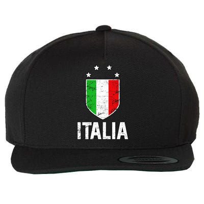 Vintage Italia Shield Crest Wool Snapback Cap