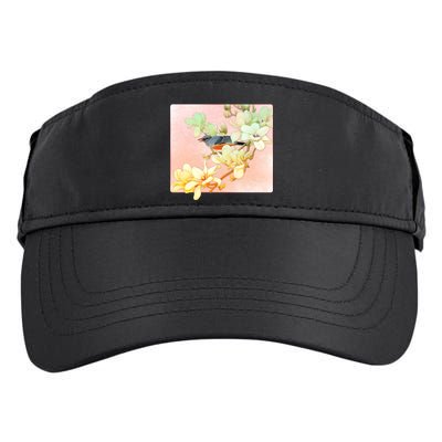 Vintage Japanese Bird Flowers  Adult Drive Performance Visor