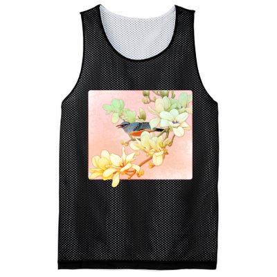 Vintage Japanese Bird Flowers  Mesh Reversible Basketball Jersey Tank