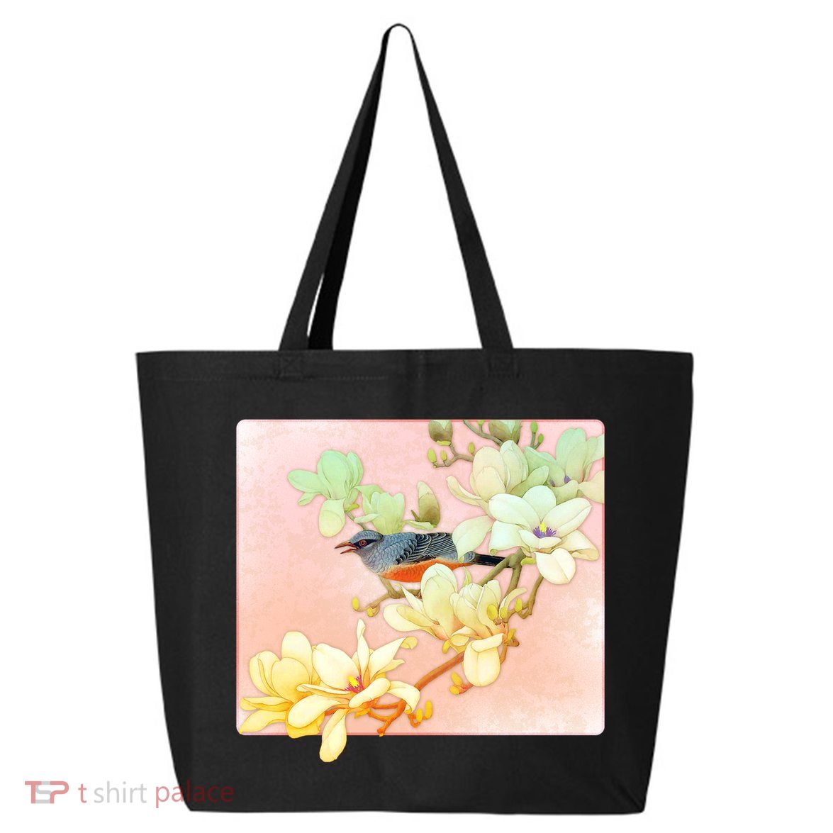 Vintage Japanese Bird Flowers  25L Jumbo Tote