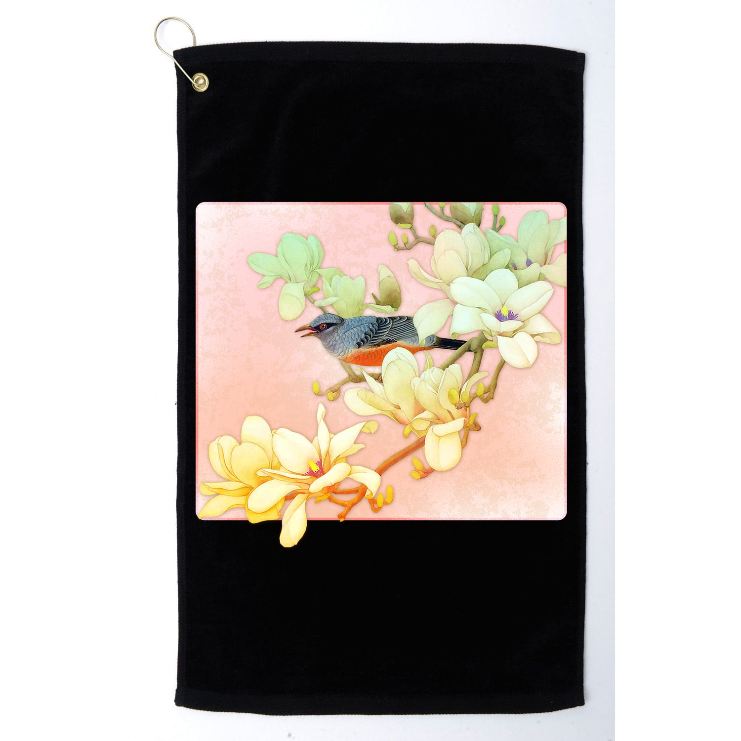 Vintage Japanese Bird Flowers  Golf Towel