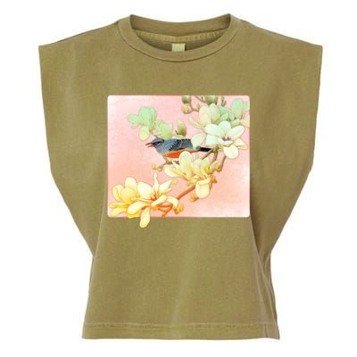 Vintage Japanese Bird Flowers  Garment-Dyed Women's Muscle Tee