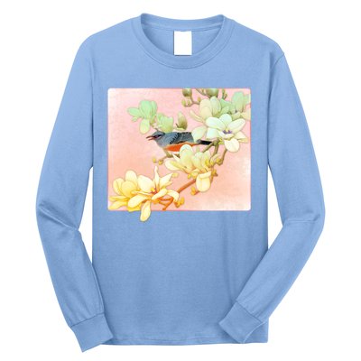 Vintage Japanese Bird Flowers  Long Sleeve Shirt