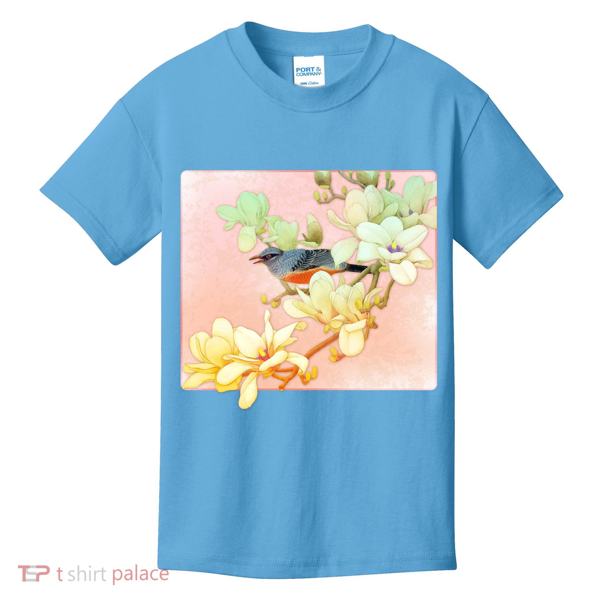 Vintage Japanese Bird Flowers  Kids T-Shirt