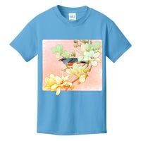 Vintage Japanese Bird Flowers  Kids T-Shirt