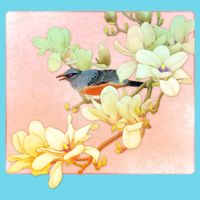 Vintage Japanese Bird Flowers  Kids T-Shirt