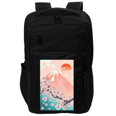 Vintage Japanese Cherry Blossoms with Mount Fuji Impact Tech Backpack